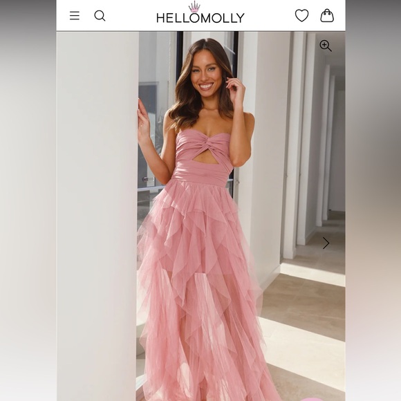 IN HER FAIRYTALE TULLE STRAPLESS MAXI DRESS PINK - Picture 1 of 5
